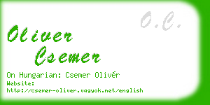 oliver csemer business card